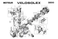 Sprængt motor tegning - Velo Solex 3800 - Værktøj