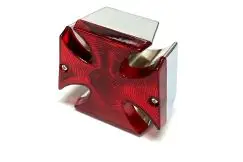 Baglygte Stor Malteser Krom/Rød - Universal - Lygter & Pærer