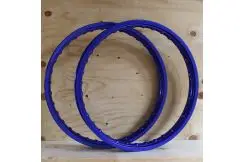 Fælg sæt 17x1,4 Eloxeret Aluminium Blå - Eger & Fælge